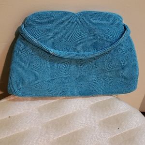 Vintage SAKS FIFTH AVE tourquoise beaded bsg